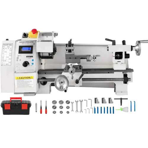 Amocart Mini Metal Lathe 8x14'' 2250PRM Variable Speed 600W Metal Working Lathe Milling Machine, Various Types of Metal Turning