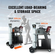 Charger l'image dans la visionneuse de galerie, SucceBuy Welding Cart 2-Tier 4 Drawers Welder Cart with 360° Swivel Wheels Heavy Duty Rolling Welder Cart for Mig Plasma Cutter
