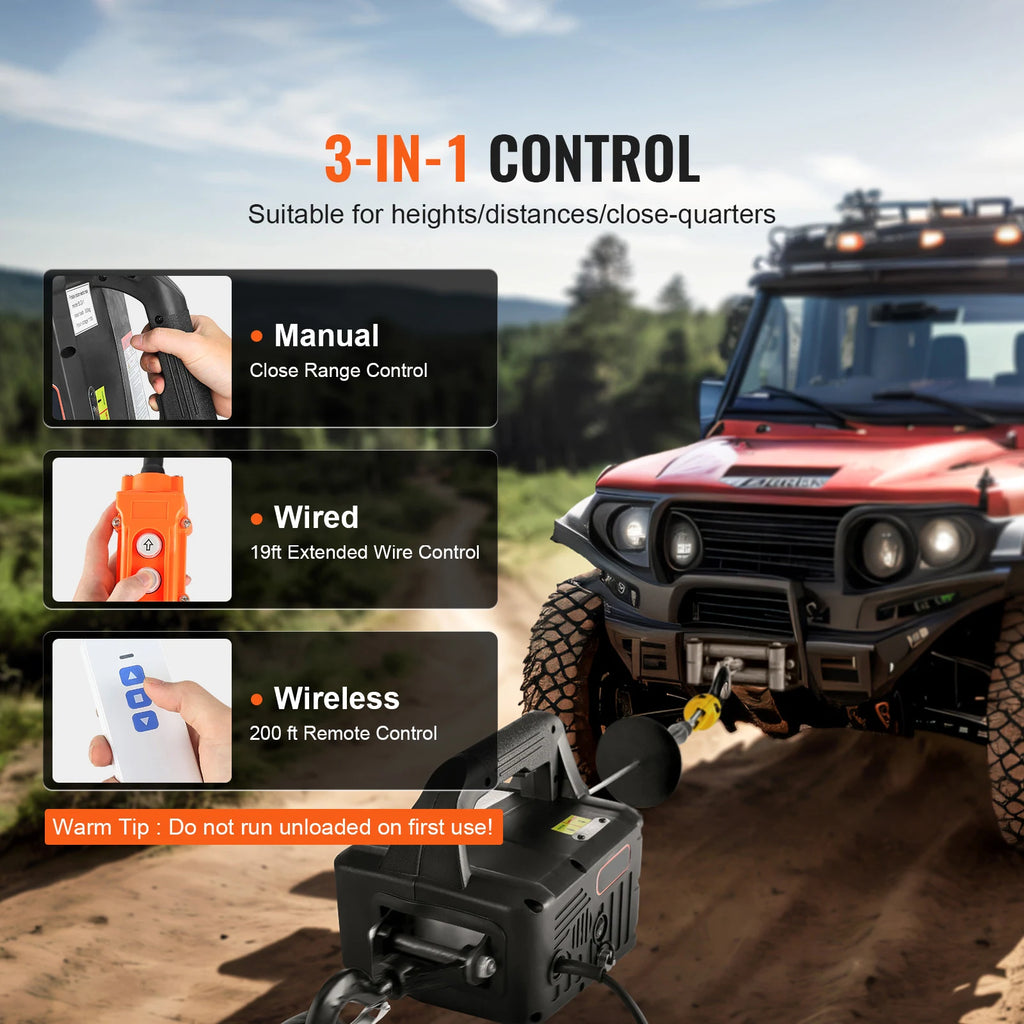SucceBuy 1100lbs Electric Hoist Winch 2/3-in-1 Portable Power Winch Crane with Wireless Remote Control for Overload Protection