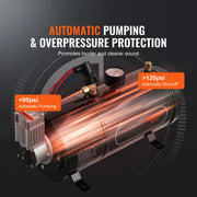 Load image into Gallery viewer, SucceBuy 12V Air Compressor with Tank 0.8 Gal/3L Train Horn Air Compressor 120psi Working Pressure Onboard Air Compressor System - AMOCART
