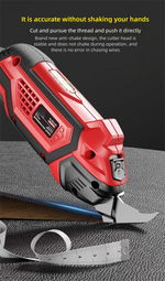 Cordless Electric Scissors 2 Blades Portable 4V Shears for Fabric Cloth Leather Cardboard Carpet DIY USB Cutting Tool 11000RPM