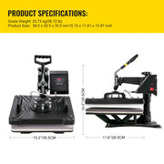 Load image into Gallery viewer, SucceBuy Combo Heat Press Machine 5/6/8 in 1 30*38CM 38*38CM Muntifunctional Sublimation Printer Transfer Mug Hat Plate T-Shirt
