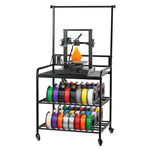 SucceBuy 3-Tier 3D Printer Filament Storage Rack with Wheels Filaments Organzied Printer Stand for 3D Printing Station Office