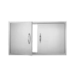 【Premium】Amocart BBQ Access Door Double Outdoor Kitchen Stainless Steel Flush Mount Door for BBQ Island Grilling Station Outsid