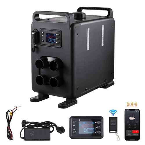 Amocart 8KW Diesel Heater 12V/24V Diesel Air Heater Bluetooth APP Remote Control and Display Screen, CO Alarm for Vehicles RVs