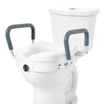 Amocart Raised Toilet Seat 5" Height Raised 350 lbs Weight Capacity for Round &Elongated Toilet Twist Lock Installation Elderly