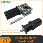 DC48V BLDC Nema34 86mm 350W-800W Brushless Motor Gearbox Kit 220VAC/310VDC Worm Gear Gearbox 3000RPM