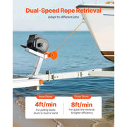 Load image into Gallery viewer, Amocart 2000lbs Electric Boat Winch 12V DC 300W with Wired Remote Control Hand Crank Reversible Electric Trailer Winch for Boat

