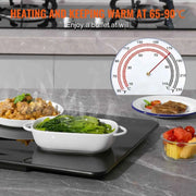 Load image into Gallery viewer, Amocart Electric Warming Tray 16.5"x 23.6"/11" Portable Tempered Glass Heating Tray with Temperature Control Perfect for Dinner
