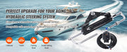 Load image into Gallery viewer, SucceBuy Hydraulic Outboard Steering Kit 90HP/150HP/300HP &amp; Helm Pump and 24FT/26Ft Hose for Single Station Single-Engine Boats
