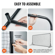 Load image into Gallery viewer, SucceBuy 12x6FT Soccer Rebounder Net Iron Soccer Training Equipment Sports Football Training Gift Perfect for Solo/Team Practice - AMOCART
