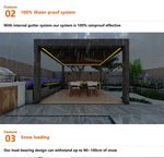 Aluminum Pergola Rainproof Electrically Adjustable Gazebo Electric Louvered Awning Outdoor Patio Sunshade