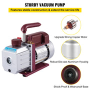 Bild in Galerie-Viewer laden, Amocart 4.5CFM 1/3HP  HVAC Refrigerant Vacuum Pump Refrigeration Single-Stage Set for Household Air Conditioning Vacuum Packing
