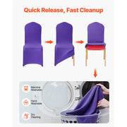 Load image into Gallery viewer, Amocart 50 Pcs Purple Chair Covers Polyester Spandex Chair Cover Stretch Slipcovers for Wedding Party Flat-Front Chair Covers

