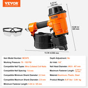Load image into Gallery viewer, Amocart Coil Siding Nailer CN65 CN55 CN70 CN83 CN90 Pneumatic Siding Nail Gun Pallet Making Coil Nailer 70-120PSI Air Nailer
