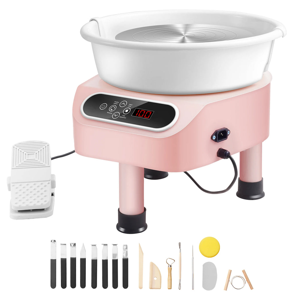 SucceBuy Pottery Wheel 11inch Pottery Forming Machine Direct Drive Ceramic Wheel 450W Electric Wheel for Pottery with Foot Pedal