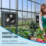 Amocart Shutter Exhaust Fan 12'' with Temperature Humidity Controller EC/AC-motor 940 CFM 10-Speed Adjustable Wall Mount Attic