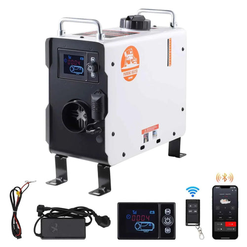 Amocart 2KW Diesel Heater 12V/24V All in One Diesel Air Heater W/ RemoteControl Display Screen CO Alarm for Vehicle and Outdoor