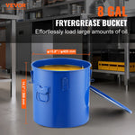 SucceBuy Fryer Grease Bucket 8Gal Oil Disposal Caddy Carbon Steel Fryer Bucket with Rust-Proof Coating Oil Transport Container