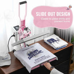 Amocart Heat Press 15 x 15 in Heat Press Machine Slide Out Heat Transfer Machine Fast Even Heating 2-Layer Insulation Cotton