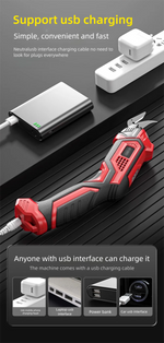 Cordless Electric Scissors 2 Blades Portable 4V Shears for Fabric Cloth Leather Cardboard Carpet DIY USB Cutting Tool 11000RPM