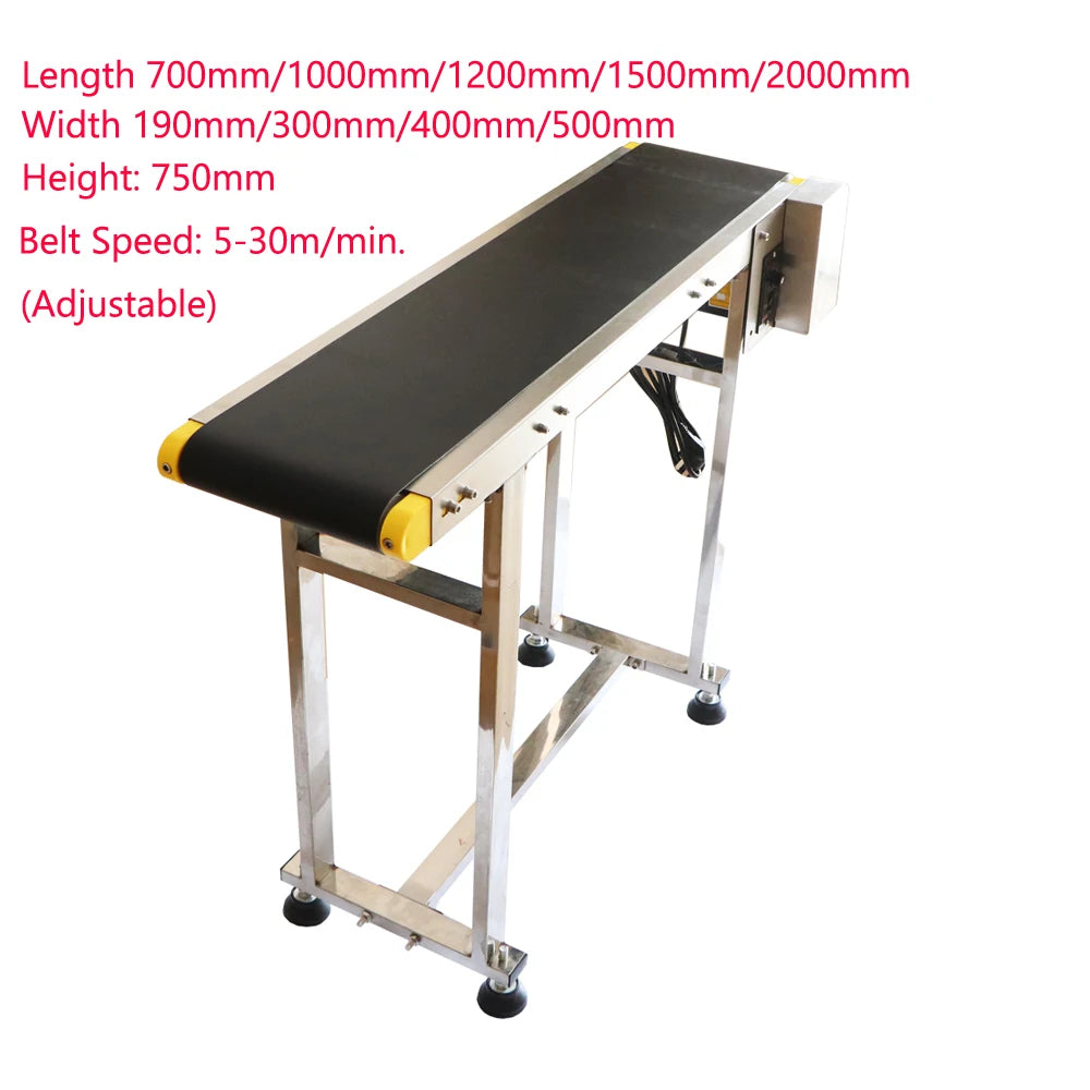 1000mm 1200mm 1500mm 2m VC Conveyor Belt Machine With Stainless Steel Body Adjustable Speed for Automatic Electrical Industrial