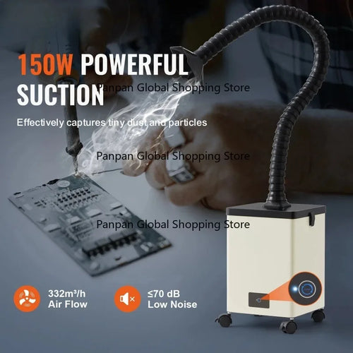 SucceBuy Fume Extractor 100W/150W Soldering Smoke Extractor with 3-Stage Filters Strong Suction Purifier for Engraving Welding