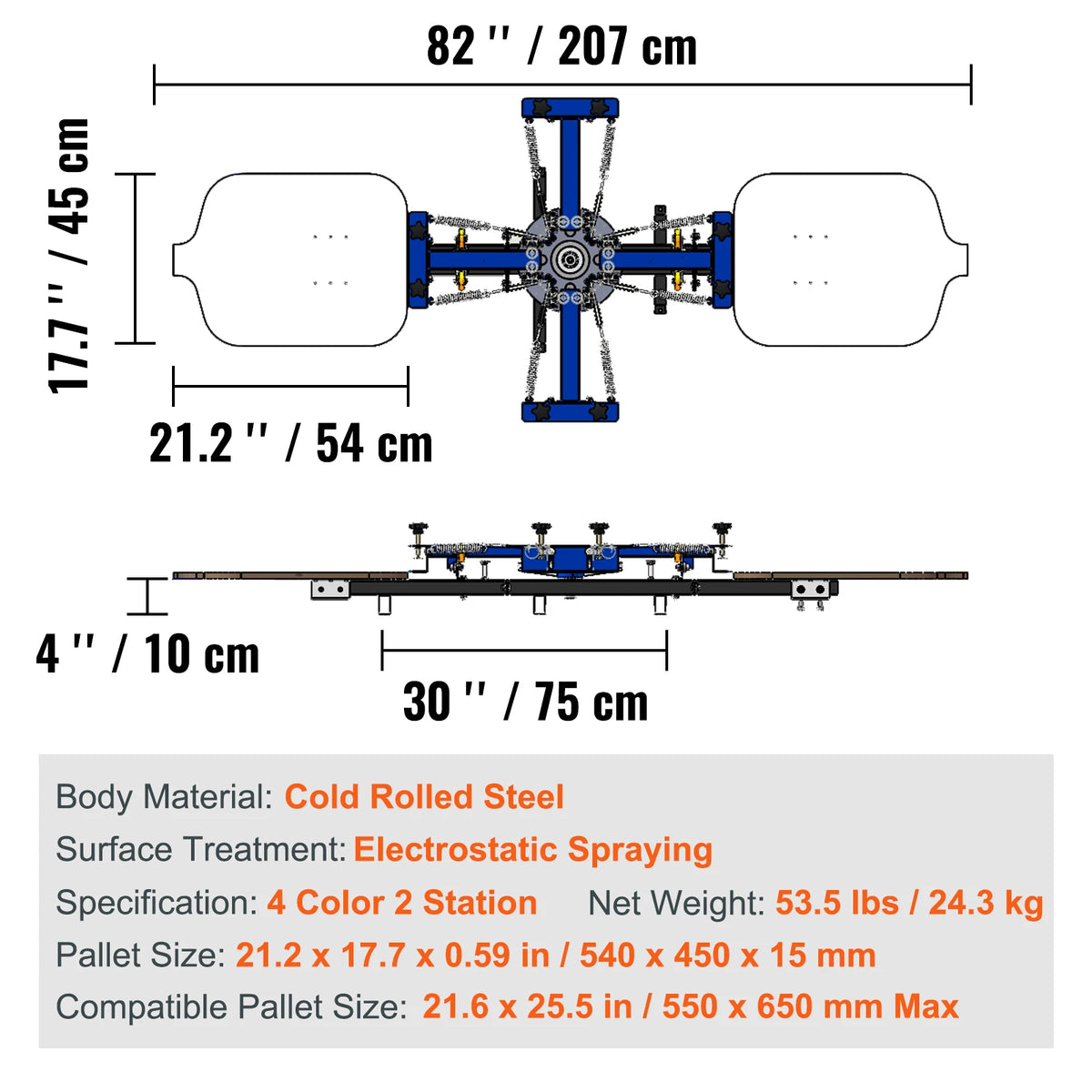 SucceBuy Screen Printing Machine 360° Rotable Silk Screen Printing Press 54x45cm Screen Printing Press Adjustable Tension Amocart