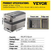 Load image into Gallery viewer, SucceBuy 20L22L35L45L55L Car Refrigerator Mini Fridge Freezer Portable Compressor Cooler 12/24V DC 110-240V Ice Box for Camping
