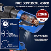 Load image into Gallery viewer, EZ-300 EZ-400 Electric Hydraulic Plier w Battery Handheld Rechargeable Cable Copper Aluminum Terminal Crimping Tool &amp; 12Set Mold
