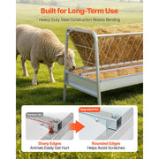 Load image into Gallery viewer, SucceBuy Livestock Hay Feeder 2 in 1 80-Gal Capacity 57.9" Long Goat Pasture Feeding Deeper Feeding Pan for Sheep Sheds Farms - AMOCART
