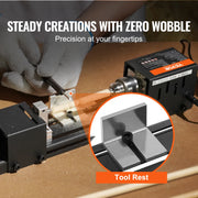 Load image into Gallery viewer, SucceBuy Mini Wood Lathe Machine 2.76in x 6.3in 24VDC 96W Machine Accessories, 7 Speed s for Woodworking Wood Drill Rotary Tool - AMOCART
