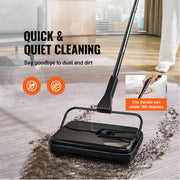 Charger l'image dans la visionneuse de galerie, SucceBuy Manual Carpet Sweeper 7.87 in Sweeping Paths 300ml Dustbin Capacity w/ Comb for Home Rugs Hardwood Surfaces Wood Floors
