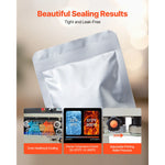 Amocart Continuous Bag Band Sealing Machine 0.24-0.47in Width Vertical Band Sealer with Roller Printing for 0.001-0.03in Bags