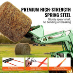 Amocart 49" Hay Spear Bale Spears 3000lbs Loading Capacity Skid Steer Loader Tractor Bucket Attachment with Stabilizer Spears