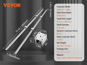 Load image into Gallery viewer, Amocart 2PCS Linear Guide Rails SBR12 SBR16 SBR20 800-2200mm &amp; 4PCS UU Bearing Blocks Smooth Motion for DIY Mills CNC Parts
