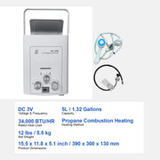Load image into Gallery viewer, SIHAO 6L-18L Propane Gas Water Heater Digital Display Bathroom Heating Instant Outdoors Car Camping Water Heater Boiler
