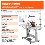 Load image into Gallery viewer, Amocart Industrial Sewing Machine Upgraded 550W Servo Motor with Table Stand 5000s.p.m Heavy Duty Lockstitch Sewing Machine
