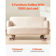 Load image into Gallery viewer, Amocart 4PCS Furniture Dolly 1200Lbs/3474Lbs Fridge Movers with 5 360° Rotation Wheels&amp;Lift Slider Tool Set for Appliances Sofa
