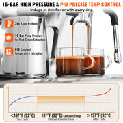 Load image into Gallery viewer, Amocart Espresso Machine with Grinder 15 Bar Semi-Automatic Espresso Coffee Maker with Milk Frother Steam Wand
