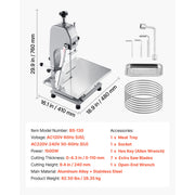 Load image into Gallery viewer, SucceBuy Commercial Electric Meat Bandsaw Bone Sawing Machine 7 Extra Replacement Blades for Cutting Bone Frozen Meat Pork Beef - AMOCART
