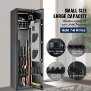 Bild in Galerie-Viewer laden, SucceBuy 3-8 Rifles Gun Safe w/ Digital Keypad &amp; Lock Gun Storage Cabinet with Removable Storage Shelf for Home Long Gun Pistols
