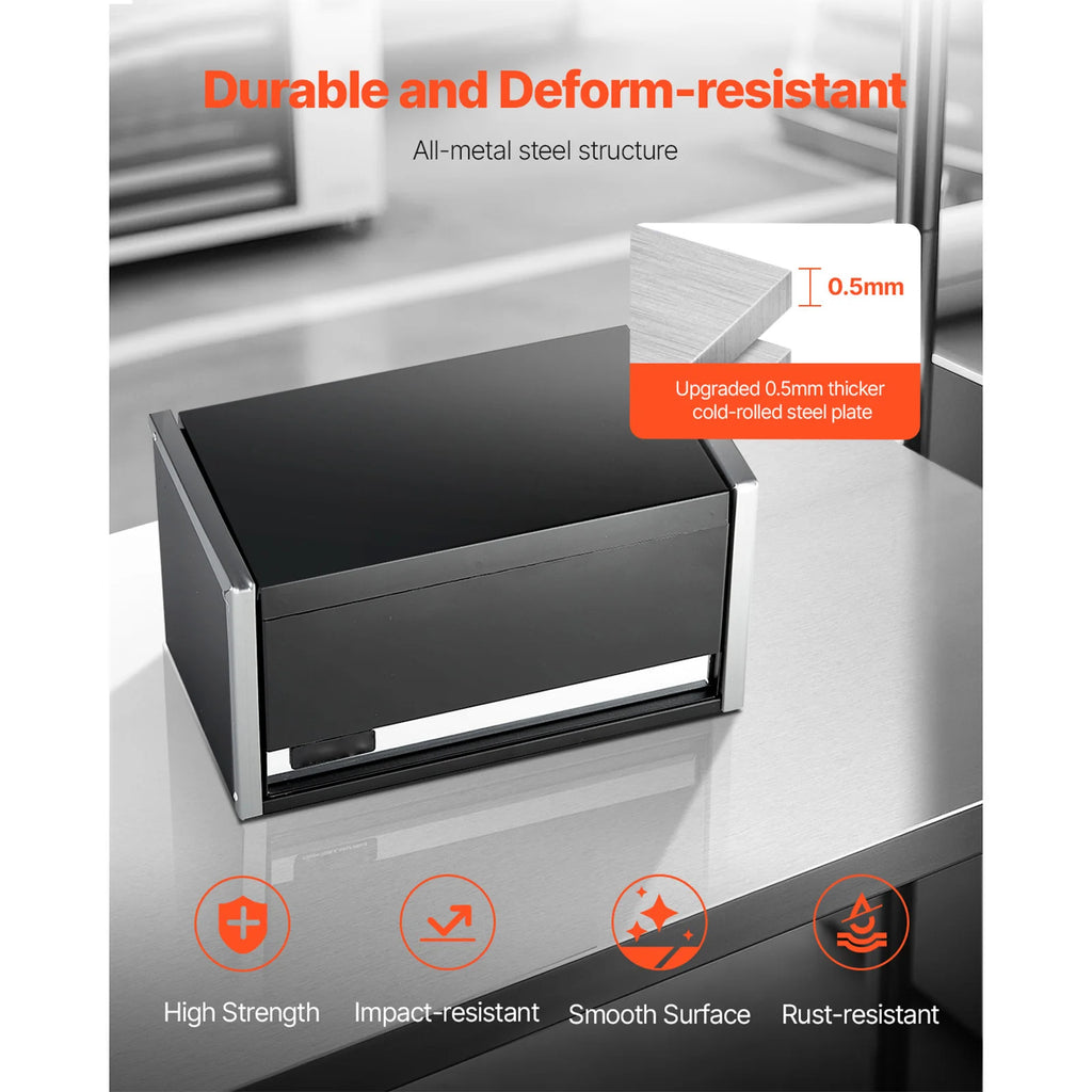 SucceBuy 8.6in 3 Drawers Metal Tool Box Portable Tools Chest with Feet Pads & Ball Bearing Powder Coated Tool Storage for Garage