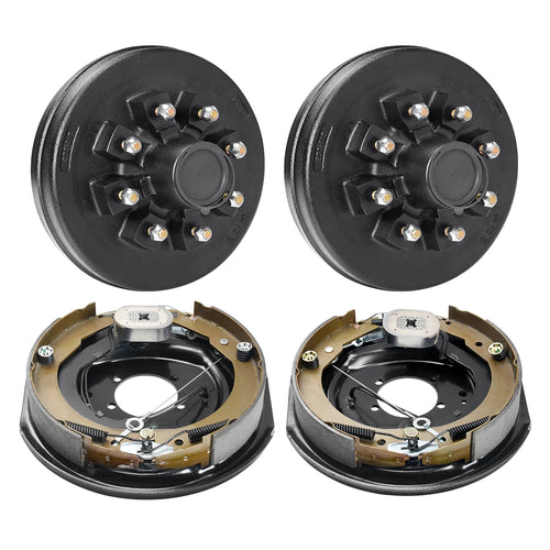 SucceBuy Trailer Hub Drum Kits Self-Adjusting Trailer Brake Assembly 7000 lbs Axle Backing Plates for Brake System Part Replace