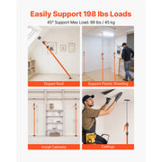 Load image into Gallery viewer, SucceBuy 2/4 Pack Cabinet Jack Support Pole 49-114in Steel Telescopic Support Rod Adjustable 3rd System for Lifting Drywall - AMOCART
