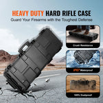Amocart Rifle Hard Case Portable Long Gun Storage Suitcase with 2 Casters Shockproof & Waterproof Airsoft Rifle Protective Case