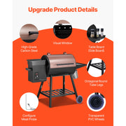 Load image into Gallery viewer, SucceBuy Wood Pellet Grill Smoker 8 in 1 BBQ Grills for Outdoor Cooking with Digital Controller Meat Probe 500°F Max Temperature - AMOCART
