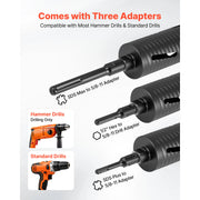 Bild in Galerie-Viewer laden, SucceBuy Core Drill Bit Internal Thread Diamond Dry Coring Bit w 3 Adapters Pilot Drill and Hex Wrench for Concrete Red Bricks
