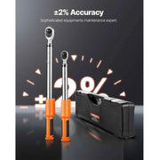 Load image into Gallery viewer, Amocart Digital Torque Wrench Set 2 Pieces1/2 3/8 Inch Drive 72-Tooth ±2% Torque Wrench w/Preset Value Buzzer LED Motorcycle
