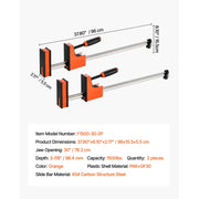 Load image into Gallery viewer, SucceBuy Bar Clamps 2Pcs 50" Parallel Clamp Set F Clamp w/ 1100lbs Load Limit  High-strength Plastic and Carbon Steel Wood clamp
